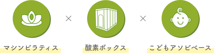 マシンピラティス・酸素Box・子どもアソビベース